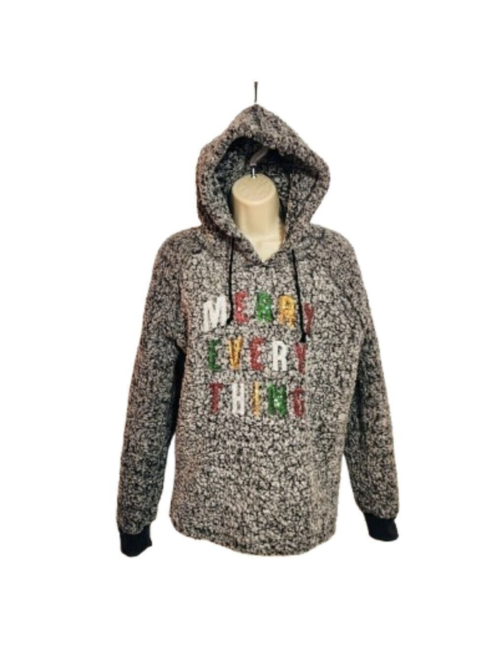 Weekending Teddy Fleece Hoodie Sweater Large